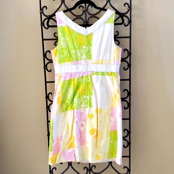 LILLY PULITZER Patchwork Sheath Dress - Size 8 - Picture 2 of 7